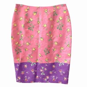 Anthropologie Manoush Silk Floral Pencil Skirt 6 Coquette Fairycore Lined